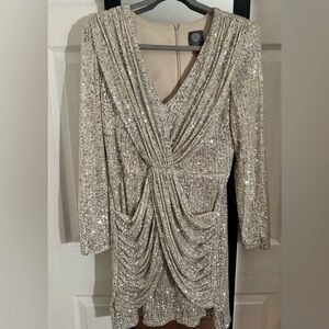 Vince Camuto Sequin Dress silver